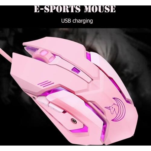 USB Wired Optical Gaming Mouse Cute Computer Mice 4 Gears 3200DPI Adjustable Colorful Backlight Mice For Laptop Desktop Gamer