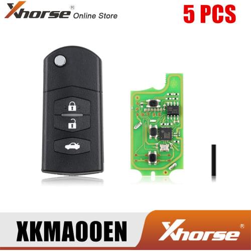 Xhorse XKMA00EN Wire Remote Key for Mazda Flip 3 Buttons English 5pcs/Lot
