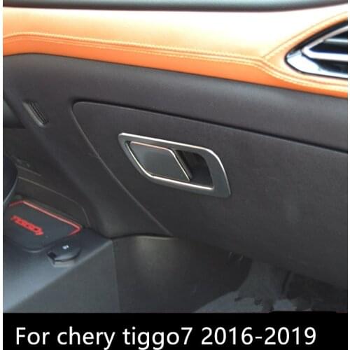 For chery tiggo7 tiggo 7 2016-2019 Car glove box decorative frame co-pilot storage box stainless steel handle patch 2 pices