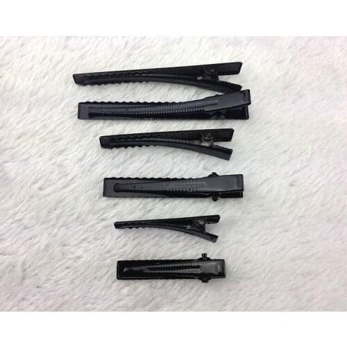 Black Prong Barrettes & Brooch Clips Finding Metal Alligator Clips Rectangle Hair Accessories Wholesale 100 pcs Free shipping