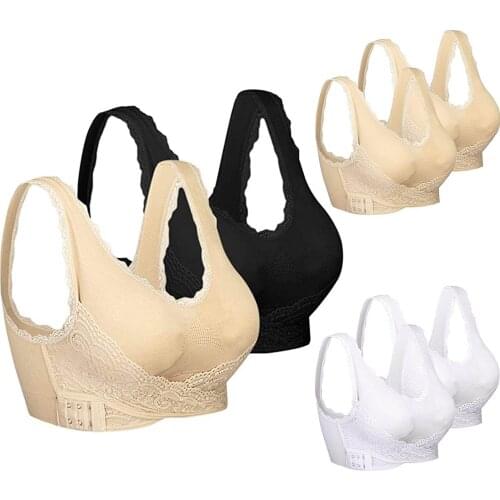 WomenS Underwear Solid Color Front Cross Side Lace Sports Bra Full Cup Comfortable Bra Vest Bra Different Models бюстгальтер 40