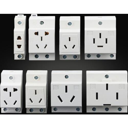 1PCS 2P 3P 4P 5Pin Plug 35mm DIN Rail Mount AC Power AC30 Modular Socket 10-16A 250V-440V AC socket Connector