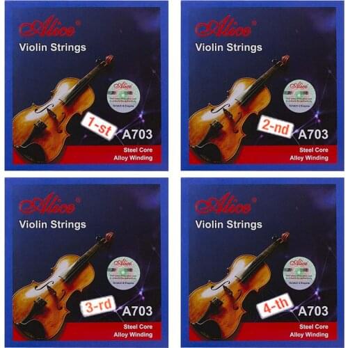 10pcs A703 Stainless Steel Nickel Silver Would E-1st A-2nd D-3rd G-4th Single Violin Strings