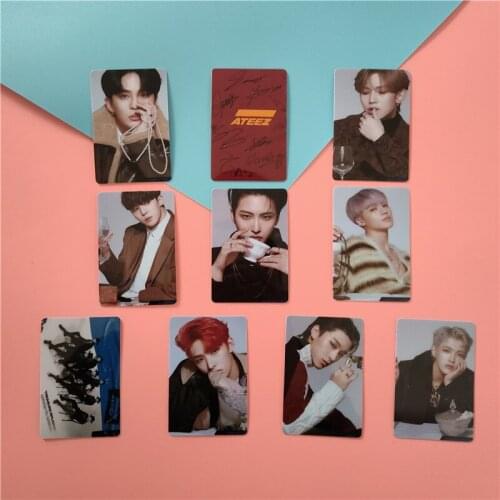10 Pcs /set ATEEZ New Album ACTON TO ANSWER Crystal Bus Card Sticker ANTY Postcard