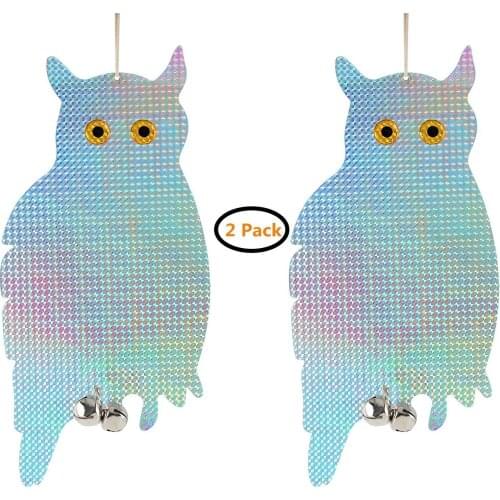 2pc Garden Owl Bird Repellent Control Scare Device Holographic Reflective Fake Owl Scares Bird Repellent Garden Supplies