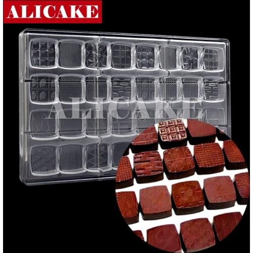 32 Cavity Chocolate Mould Tools Polycarbonate Chocolate Mold For Chocolates Bar Molds 16 Styles Form Tray Baking Pastry Tools
