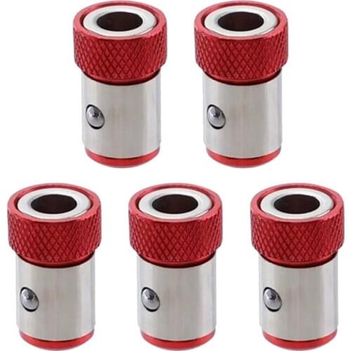 5Pcs Screwdriver Bit Magnetic Ring Screw Catcher Holder for 1/4 Inch Hex Shank Double End Screwdriver Bits
