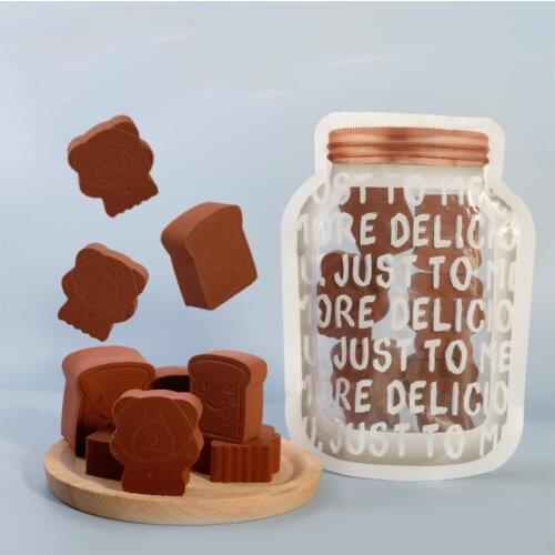 6pcs/pack Cute Biscuit Bear Makeup Sponge Soft Powder Puff Facial Foundation Cosmetic Puff Wash Face Makeup Remover Sponge Tools