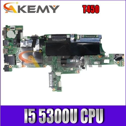 Akemy AIVL0 NM-A251 Is Suitable For Lenovo ThinkPad T450 Laptop Motherboard FRU 00HN525 00HN529 CPU I5 5300U DDR3 100% Test