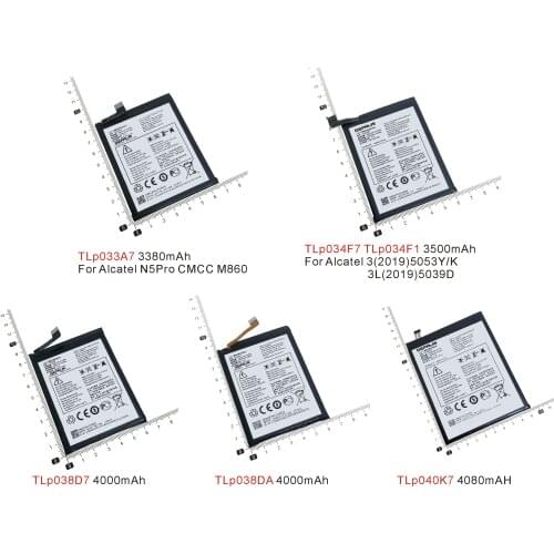 TLp033A7 TLp034F7 TLp038D7 TLp038DA TLp040K7 Battery For Alcatel N5 Pro CMCC M860 3 2019 5053Y K 3L 5039D Phone Batteries