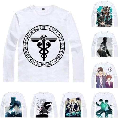 Coolprint Anime Shirt Psycho-Pass PSYCHOPASS T-Shirts Multi-style Long Sleeve Saiko Pasu Shinya Kogami Cosplay Motivs Shirts