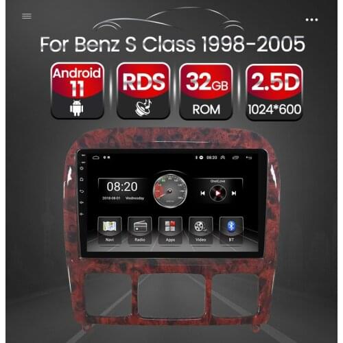 Android 11 Car Radio Auto For Mercedes Benz S Class 1998-2005 W220 S280 S320 S350 S400 S430 S500 S600 S55 Player Multimedia GPS