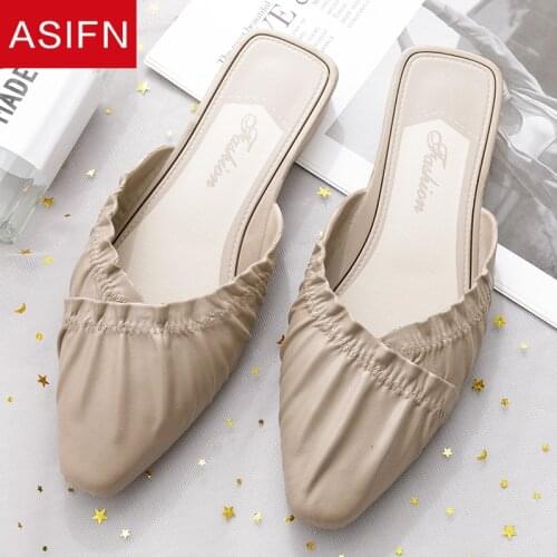 ASIFN Fashion Women Flat Sandals Summer Indoor Outdoor 2.5cm Heel Slippers Solid Non-slip House Women Shoes Zapatos De Mujer