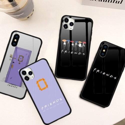 Coffee Friends tv Fashion Phone Case Tempered glass For iphone 11 12 PRO MAX X XS XR 5C 6 6S 7 8 plus