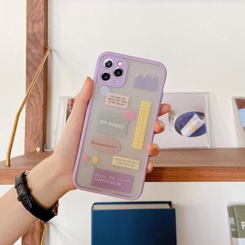 English label Phone Case For iphoe X XS Max Case For iphone 6 6s 7 8 plus 11 Pro Max Cover Fashion Cute Cartoon Soft Cases Capa