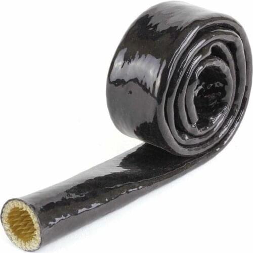 1Meter 4-70mm Dia Black High Temperature Resistant Fire Retardant Pipe Thicken Insulation Silicone Fiberglass Fibreglass Tube