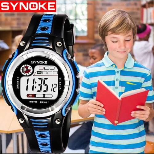 SYNOKE Digital watches kids Two-color Large Screen Student Childrens Sports Waterproof Electronic Watch orologi bambini #N03