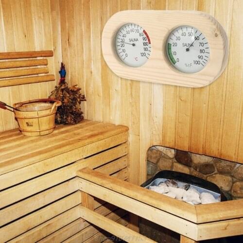 Wooden Sauna Thermometer Hygrometer Temperature Meter Sauna Room Sauna Climate Meter Measuring Hygrometer A19 21 Dropship