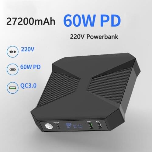 Power Bank 272000mAh Portable Charger External Battery Powerbank PD 60W for Laptop Fast Charging PoverBank for iPhone Xiaomi mi