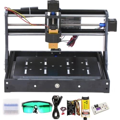 CNC3020 15W/7W Mini DIY CNC Router Laser Engraver Engraving Machine with 300x200x45mm Large Working Area ER11 Spindle Chuck