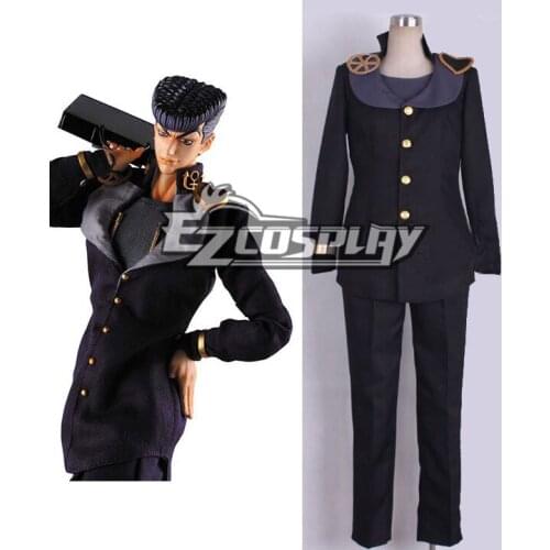 Josuke Higashikata Suit Black Costume Diamond Is Unbreakable Josuke Higashikata Black Cosplay Costume E001
