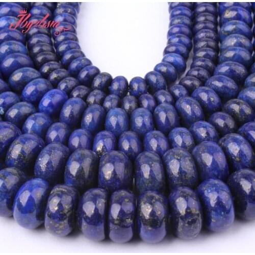 Rondelle Blue Lapis Lazuli Stone Loose Spacer Beads for DIY Women Men Accessories Necklace Bracelet Earring Jewelry Making15"
