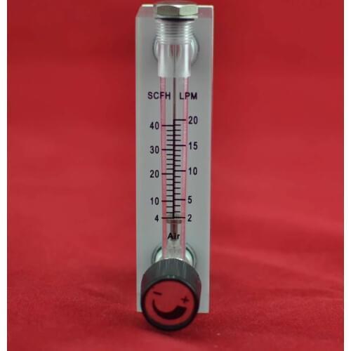 LZM-6T 2-20LPM/4-40SCFH panel type acrylic flowmeter(flow meter) with adjust valve bass fitting Female G1/4" Male M18*1.5