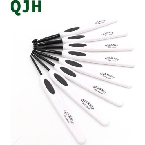 2017New 8PCs Mixed Metal Hook Crochet Template Kit TPR Aluminum Knitting Needles For Loom Tool Band DIY Crafts