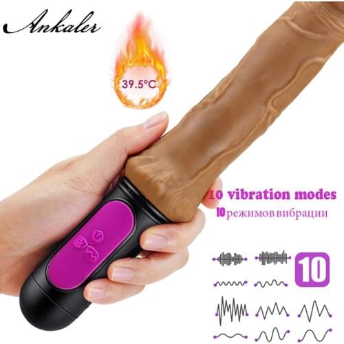 Heating Realistic Dildo Vibrator for Woman 10 Speed Bend Soft Huge Fake Penis G Spot Vagina Anus Masturbator Sex Toy for Adult