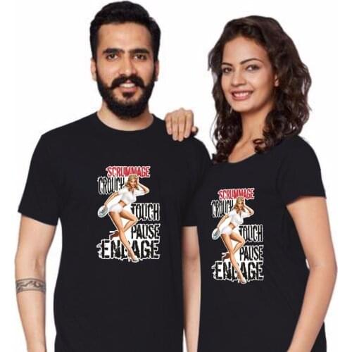 New Men T shirt Fashion Brand Fitness Slim Fit RUGBYER RULES SCRUM SCRUMMAGE CROUCH TOUCH PAUSE ENGAGE PIN UP short T-shirt