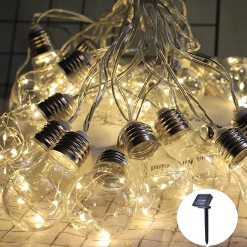Novelty 20 LED Globe G45 Solar Outdoor Festoon Party Ball String Lamps Led Christmas Lights Fairy Wedding Garden Pendant Garland