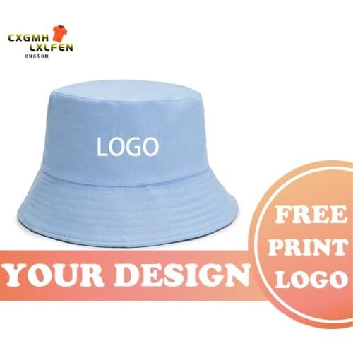Custom LOGO Unisex Summer Foldable Bucket Hat Outdoor Sunscreen Cotton Fishing Hunting Cap Men Basin Chapeau Sun Prevent Hats