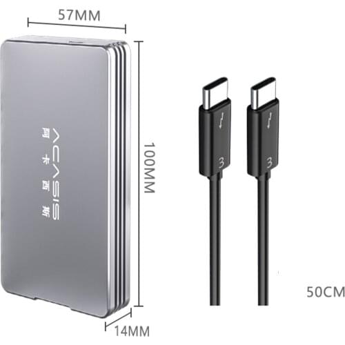 Acasis Portable USB 4.0 Mobile M.2 Hard Disk Box Type-c External Enclosure 40Gbp/s For NVME Key-M 2280 SSD Case for Thunderbolt3