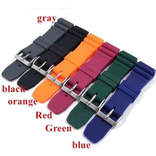 22mm Rubber strap Black blue orange Soft Silicone Sport Watch Band Bracelet for Seiko Diver Scuba