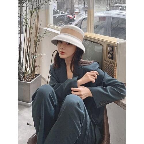 New 100% Wool Mother Gift Lady Top Grade Wedding Banquet Formal Hats Women Winter Pure Wool Felt Bowknow Fedora Hat White Cap