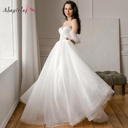 Sexy Illusion Wedding Dresses 2020 Backless Tulle Scoop Wedding Gowns Aline Tulle Straps Wedding Dresses