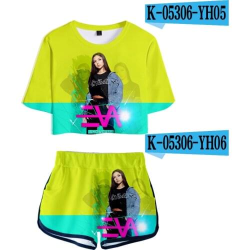 Luxury Eva Queen navel Sport Girls Short Sleeve tracksuit Girls Sexy Two Pieces sets Summer Fashion 3D T-shirts shorts Pants