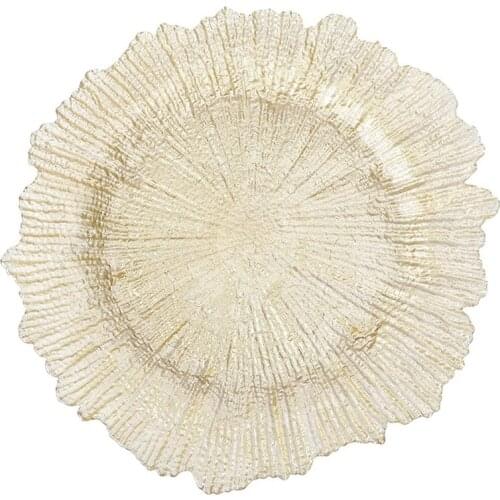 Glass Plates Dining Table Plate Snack Plate Platter Snack Dish Fruit Tray Wedding Reception Decoration Gold