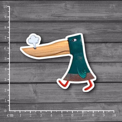 Steam big mouth duck Scrapbooking Stationery Laptop Sticker Decal For Kids Toys Car Laptop Notebook Waterproof Stickers[Single]