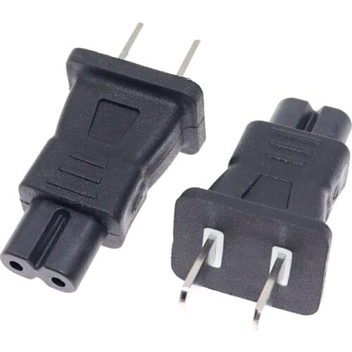 US NEMA 1-15P To IEC 60320 C7 Receptacle Power Plug Adapter, American 2 Prong Power Converter 10A 125V