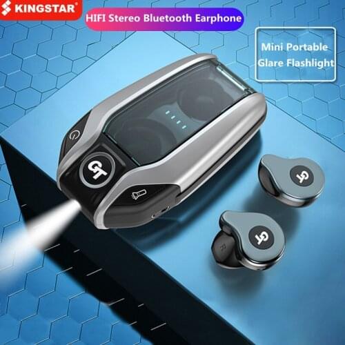 KINGSTAR Bluetooth Earphones 5.0 TWS Wireless Headphone with Mic Sports Waterproof Earbuds HiFi Bass Stereo Music Headset