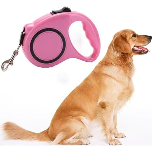 Retractable Automatic Telescopic Rope Pink Dog Leash Training Puppy Extending Traction Rope Walking Leashes Dog Collar 3M/5M