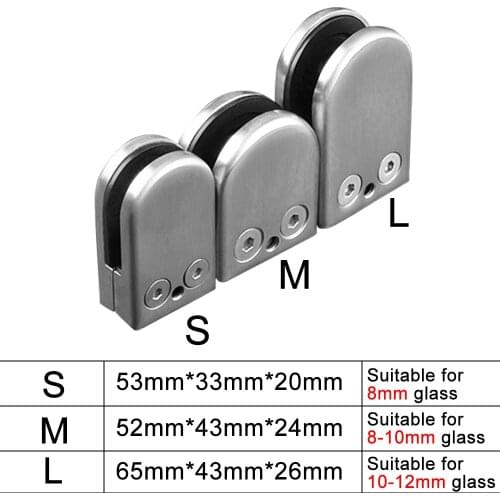 150 Pieces Glass Clamps 8-10mm Stainless Steel Adjustable Glass Bracket Back for Balustrade Staircase Handrail Polishing