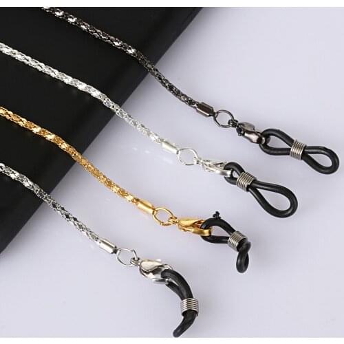 1pc Durable Reading Glasses Spectacles Anti-lost Non-slip Sunglasses Glasses Holder Neck Cord Metal Strap Chain glasses Lanyard