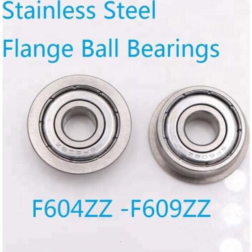 10/50pcs/lot SF604ZZ SF605ZZ SF606ZZ SF607ZZ SF608ZZ SF609ZZ Stainless Steel Miniature flange Ball Bearings