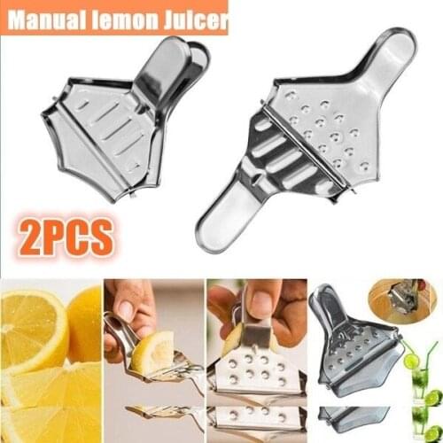 Metal Hand Press Lemon Squeezer Stainless Steel Fruit Lime Orange Juicer Citrus Funny 2pcs