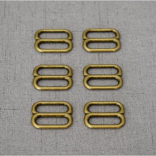 20 Pcs/Pack 20mm Antique Brass Metal Heavy Duty Rectangle Adjust Buckle Slider Loop Shoulder Leather Strap Belt 20BXK-g