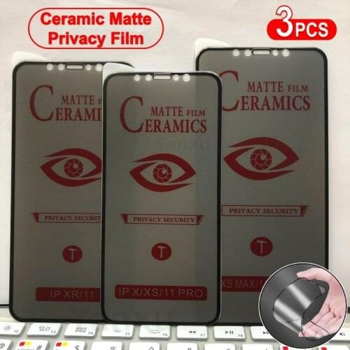 3Pcs Soft Matte Ceramic Anti-spy Screen Protector For iPhone 12 Mini 11 Pro XS Max X XR 7 8 6S Plus SE2 Privacy Protective Film