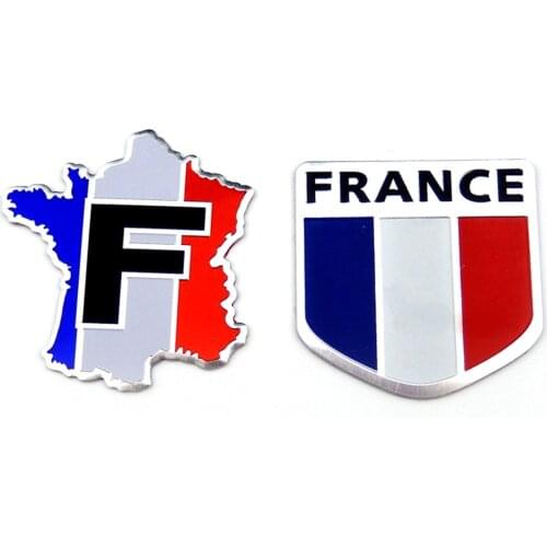 3D Metal Auto Emblem France French With Territory FLAG Car Badge Sticker Decal wholesale Free Shipping