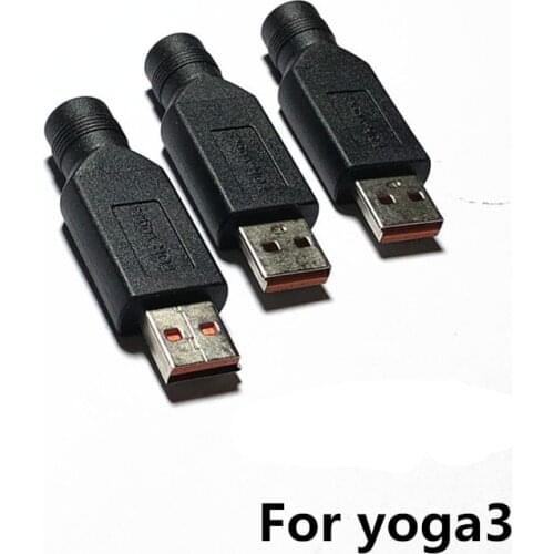 DC Power 5.5x2.1mm Blk Converter Adapter Plug DC Female to USB Male Connector for Lenovo Yoga3 825 new